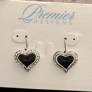 Silver/Black Lacquer Earrings